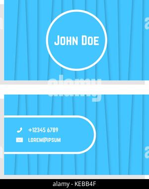 business card with blue stripes Stock Vector