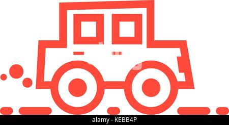 red linear car icon Stock Vector