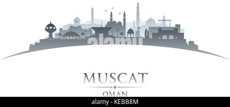 Muscat Oman city skyline silhouette. Vector illustration Stock Vector