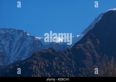 Glacier des Bossons from Les Houches, French Alps, France Stock Photo