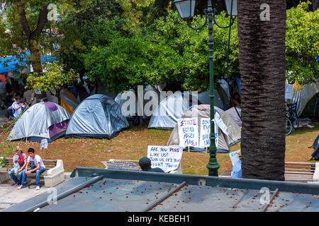 ATHENS, GREECE - JUNE, 2011: People on strike Stock Photo
