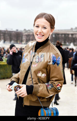 Ksenia Sobchak, Paris Fashion Week, France Stock Photo