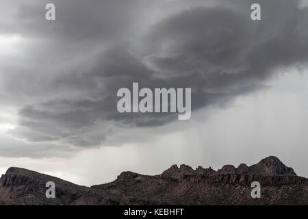 Dramatic Skies over Tucson Mountains, Tucson, Arizona, USA Stock Photo