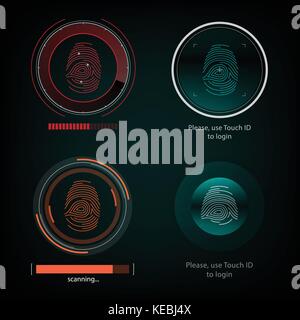 Visual response finger print scanning Stock Vector