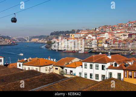 Teleférico de Gaia, cable car in Porto, Portugal Stock Photo