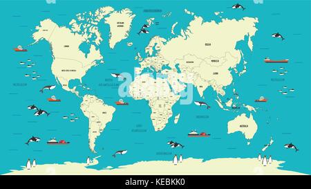 World Map highly detailed vector illustration Stock Vector