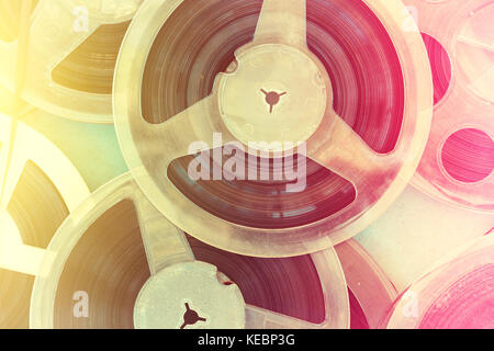 Abstract retro composition from tape record Stock Photo