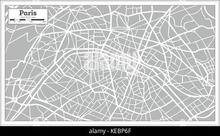 Vector city map of Paris in black and white Stock Vector Art ...