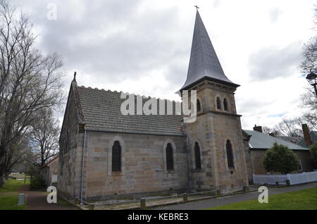 The Uniting Church in the historic village of Ross in central Tasmania, noted for its convict history Stock Photo