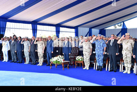 Alexandria, Alexandria, Egypt. 19th Oct, 2017. Egyptian President Abdel Fattah al-Sisi attends the ceremony of Egyptian Navy day, in Alexandria, Egypt, on October 19, 2017 Credit: Egyptian President Office/APA Images/ZUMA Wire/Alamy Live News Stock Photo