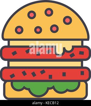 Cheeseburger, burger, hamburger concept.   Stock Vector