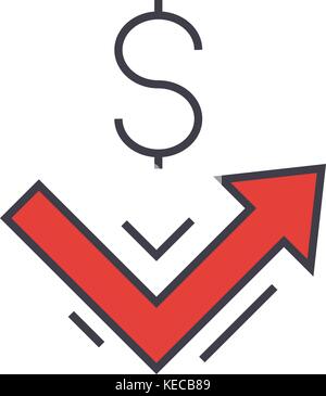 Growth up, big money, profit, finance concept.   Stock Vector