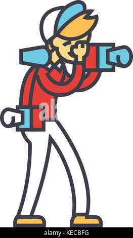 Photographer, videographer, cameraman concept.   Stock Vector