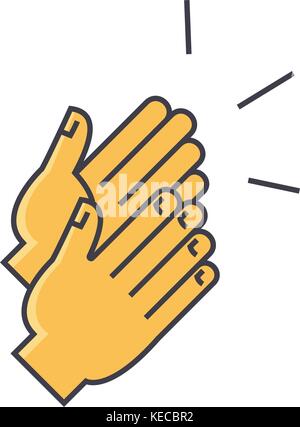 Applause, clapping hands concept. Line vector icon. Editable stroke. Flat linear illustration isolated on white background Stock Vector