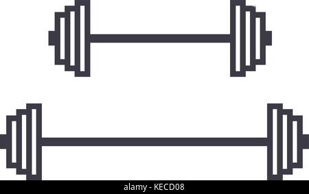 weights vector line icon, sign, illustration on background, editable strokes Stock Vector