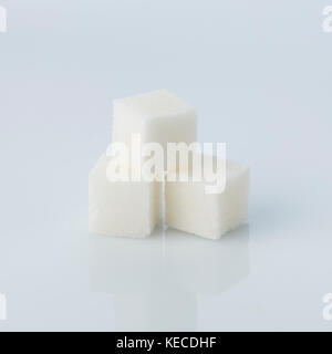 Sugar Cubes Isolated on White Background Stock Photo