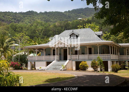 The Seychelles, Mahe, Anse aux Pins, St Roche Au Cap, Domaine Val des Pres Estate House Stock Photo