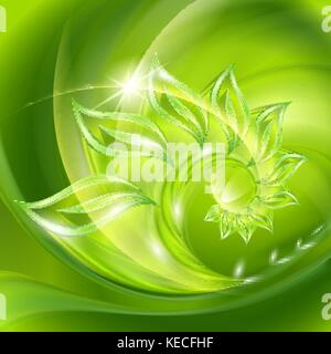 Abstract green background with leaves Stock Vector