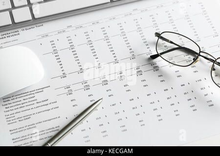 Preparing average sales report Stock Photo