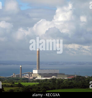 Kilroot Power Station & Belfast Lough, County Antrim, Northern Ireland. Stock Photo