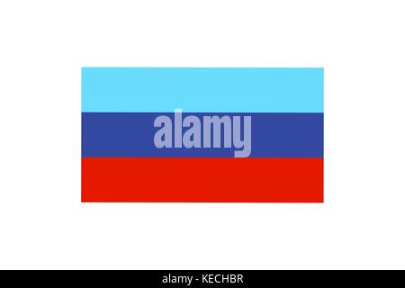 Vector illustration of the flag of self proclaimed Luhansk Peoples Republic on white background. Stock Vector