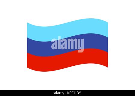 Vector illustration of the flag of self proclaimed Luhansk Peoples Republic on white background. Stock Vector