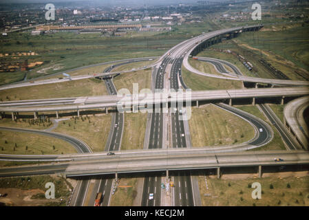 Highway Maze, Turnpike, High Angle View, Newark, New Jersey, USA, August 1959 Stock Photo