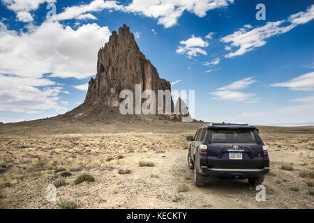Exploring Shiprock via Toyota 4Runner, New Mexico, USA Stock Photo