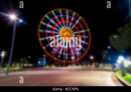 Blurred unfocused picture of entartainment park Stock Photo