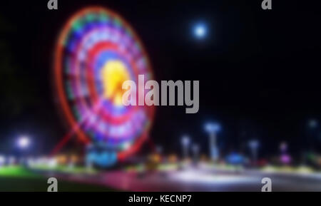 Blurred unfocused picture of entartainment park Stock Photo