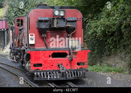 Steam Train at Caernarfon on Festinioc and Welsh Highland Railway, Wales, UK Stock Photo