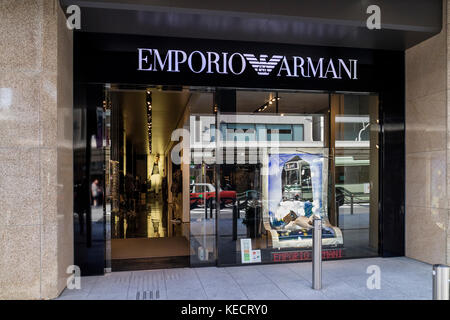 Kyoto, Japan -  May 22, 2017: Front of the fashion store Emporio Armani in the street of Kyoyo Stock Photo