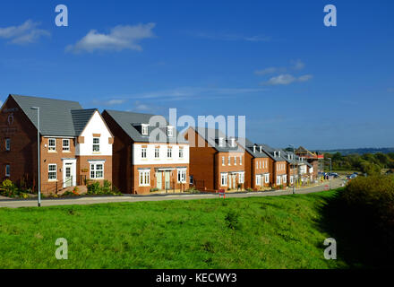 Row of houses being readied for sale, Grantham, Lincolnshire, England, UK Stock Photo