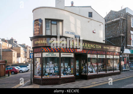 Harrington's ironmongers in Broadstairs is reputed to have been the inspiration for the Two Ronnies Four Candles / Fork Handles sketch. Stock Photo