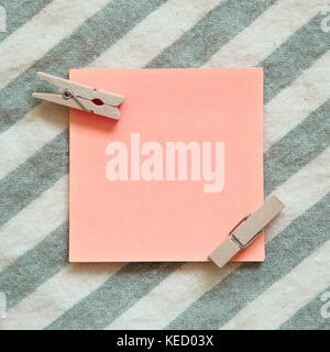 Reminder sticky notes on stripe pattern background Stock Photo