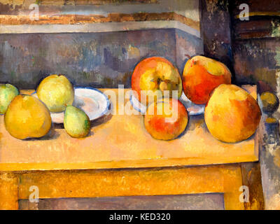 Still Life with Apples and Pears - by Paul Cézanne, 1895 Stock Photo ...