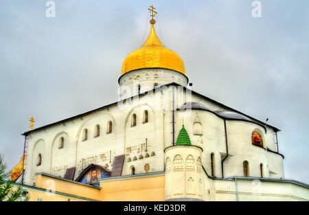 The Trinity Cathedral at Holy Dormition Pochayiv Lavra in Ternopil Region of Ukraine Stock Photo