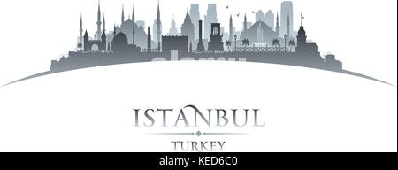 Istanbul Turkey city skyline silhouette. Vector illustration Stock Vector
