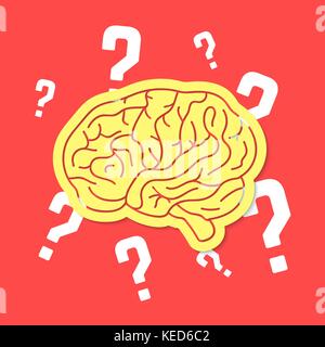 brainstorm with outline brain icon Stock Vector