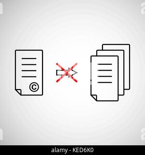 thin line copyright symbol like prohibit copying Stock Vector