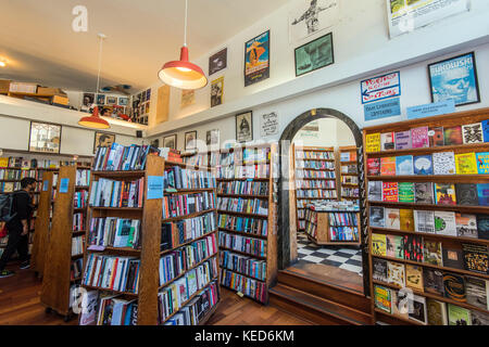 Interior view of the historical City Lights Bookstore, San Francisco, California, USA Stock Photo