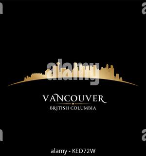 Vancouver British Columbia Canada city skyline silhouette. Vector ...