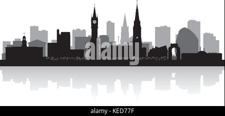 Leicester city skyline silhouette vector illustration Stock Vector