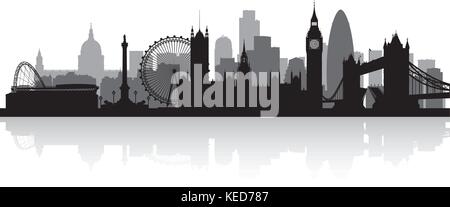 London city skyline silhouette vector illustration Stock Vector