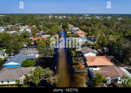 Bonita Springs Florida,Chapman Avenue Quinn Street,flooding flood,Hurricane Irma,aerial overhead view,homes houses residences,FL17092820d Stock Photo