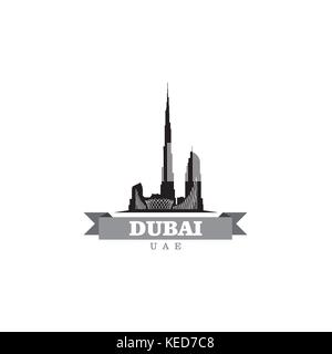 Dubai UAE city symbol vector illustration Stock Vector