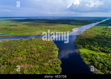 Florida Lakeport water canal Lake Okeechobee levee Herbert Hoover Stock ...