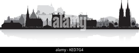 Marburg Germany city skyline vector silhouette illustration Stock ...