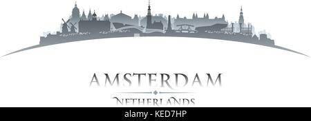 Amsterdam Netherlands city skyline silhouette. Vector illustration Stock Vector