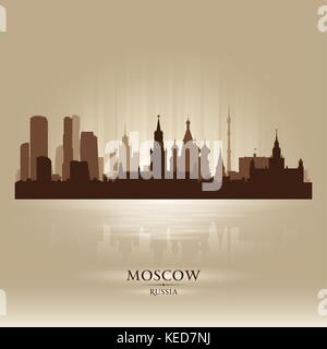 Moscow city skyline silhouette background, vector illustration Stock ...